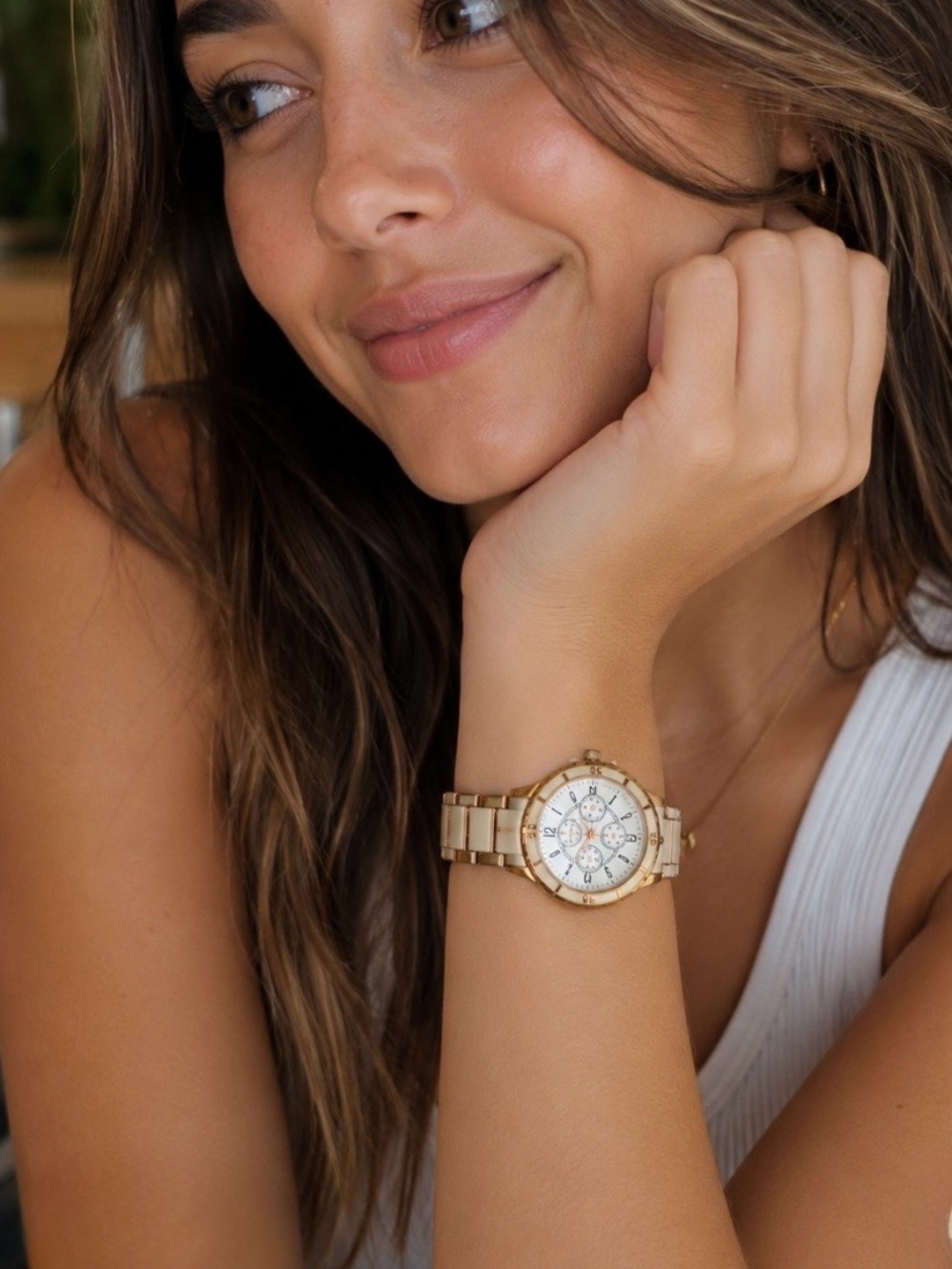 Women’s Rose Gold and Crème Quartz Sport Watch